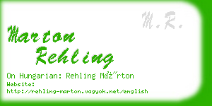 marton rehling business card
